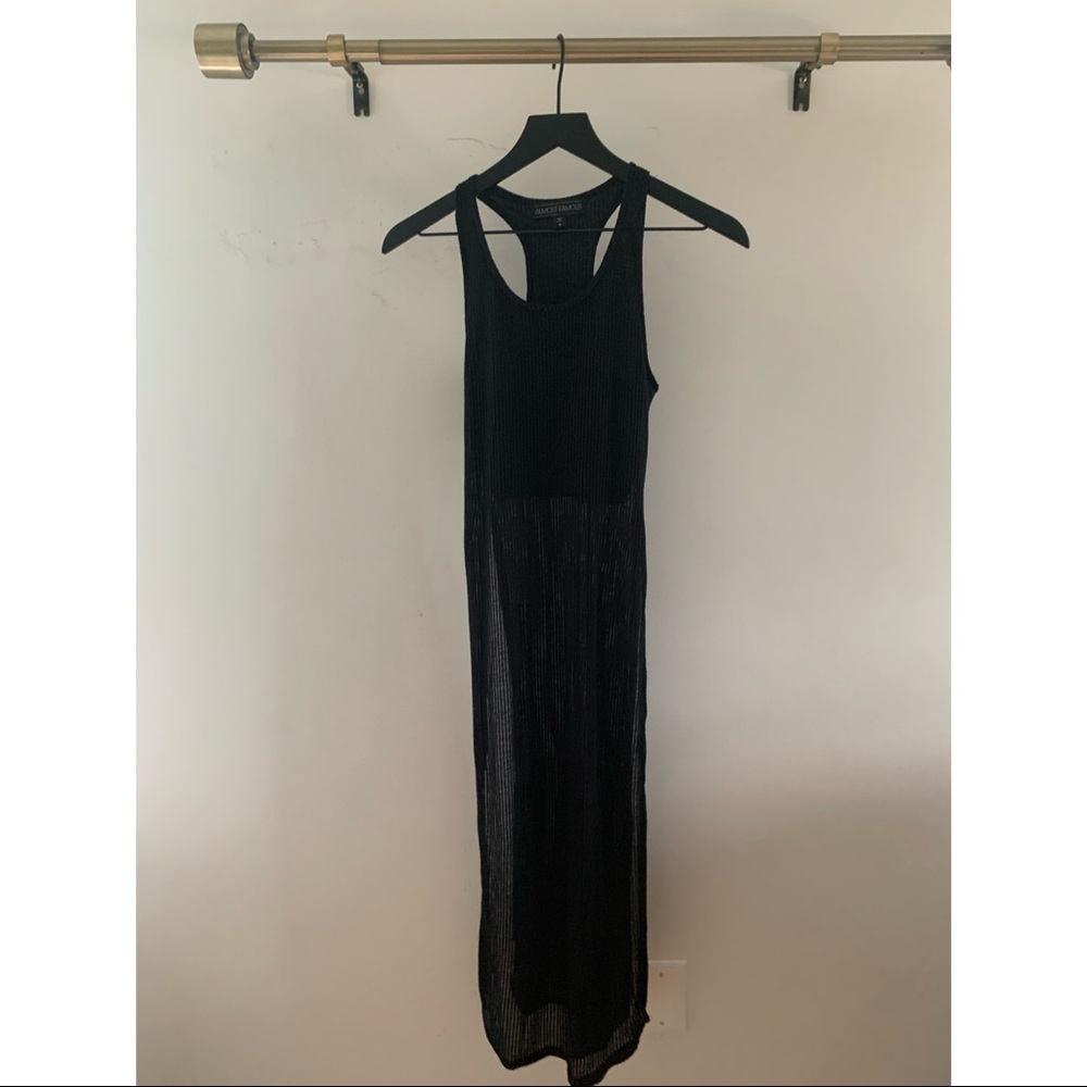 Long cotton black dress